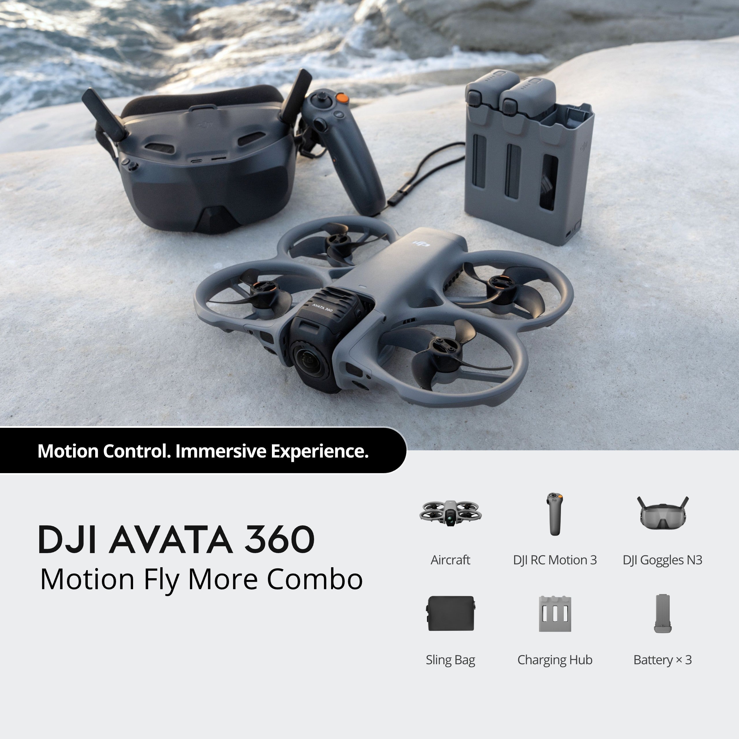 DJI Avata 360 Motion FPV Drone Fly More Combo (Goggles N3)